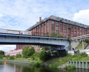 Klicken zum Vergrößern (Lorenzbrücke, Werkbrücke von SEL, Teltowkanal, Tempelhofer Hafen, Ullsteinhaus)